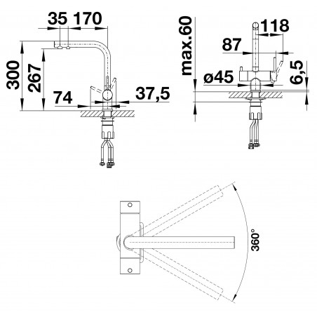 Kuchyňská baterie Blanco Fontas II Saténově zlatá