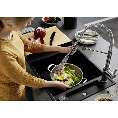 Kuchyňský dřez Blanco Axia III XL 6 S Šedá skála, s krájecí deskou a excentrem, se skleněnou krájecí deskou