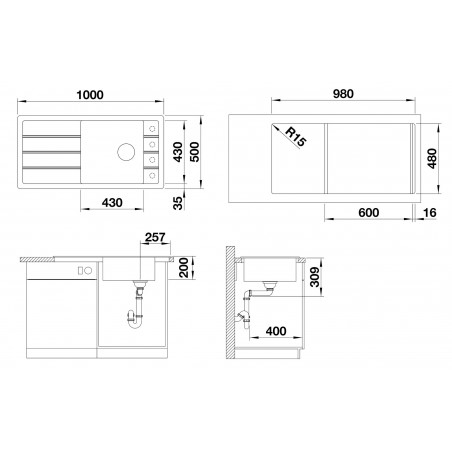 Kuchyňský dřez Blanco Faron XL 6 S Kávová, bez excentru
