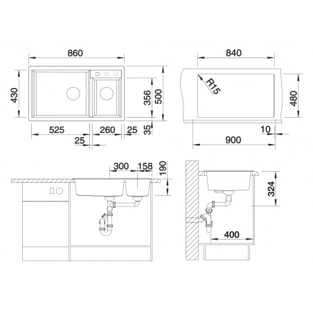 Kuchyňský dřez Blanco Metra 9 Bílá