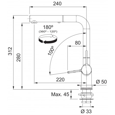 Kuchyňská baterie Franke FN 5351.149 ACTIVE TWIST Nerez