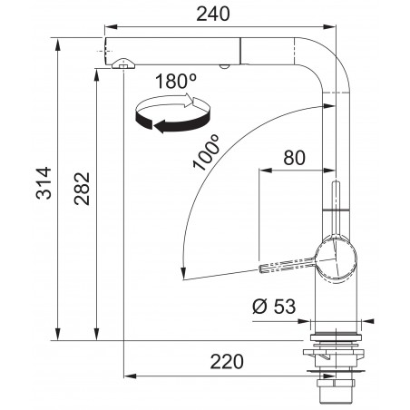 Kuchyňská baterie Franke FN 6560.031 ACTIVE NEW Chrom, sklopná