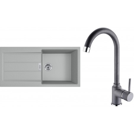 Set Franke T109Š (dřez S2D 611-100 Šedá + baterie FP 9000.084 Šedý kámen) Set Franke T109Š (dřez S2D 611-100 Šedá + baterie FP 9000.084 Šedý kámen)