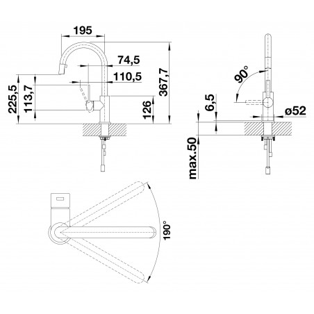 Kuchyňská baterie Blanco Candor-S Nerez kartáčovaná
