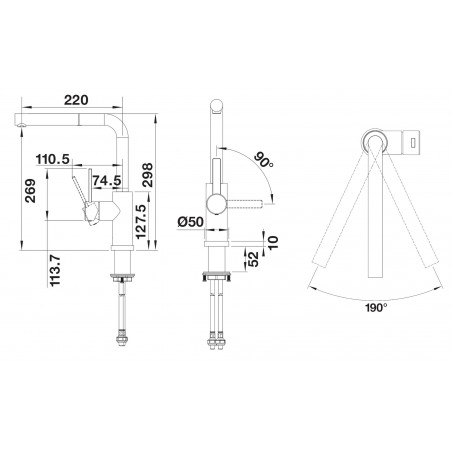 Kuchyňská baterie Blanco Lanora-S-F Nerez Kartáčovaný