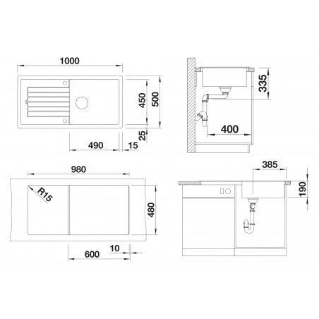 Kuchyňský dřez Blanco Zia XL 6 S Aluminium, s excentrem Kuchyňský dřez Blanco Zia XL 6 S Aluminium, s excentrem