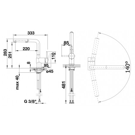 Kuchyňská baterie Blanco Linus-S Vario Chrom