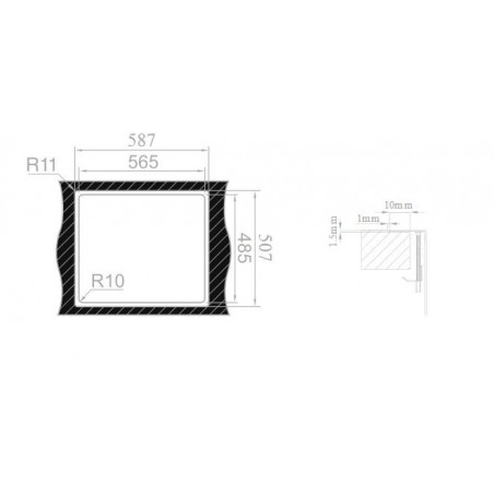Kuchyňský dřez Sinks Boxer 585.1 RO 1,2 mm