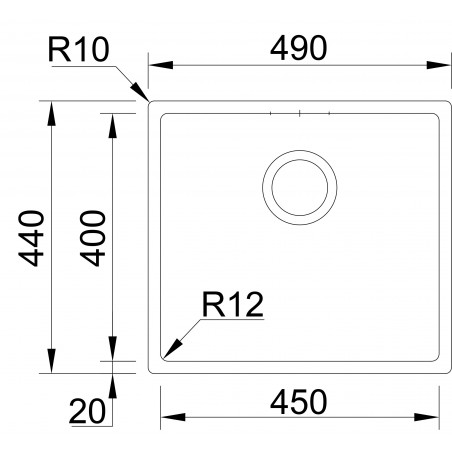 Kuchyňský dřez Sinks Box 490 RO 1,0 mm