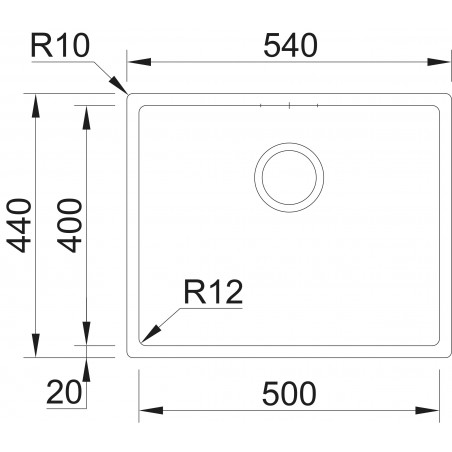 Kuchyňský dřez Sinks Box 540 RO 1,0 mm