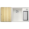Kuchyňský dřez Blanco Axia III 6 S Bílá, pravý, s dřevěnou krájecí deskou a miskou