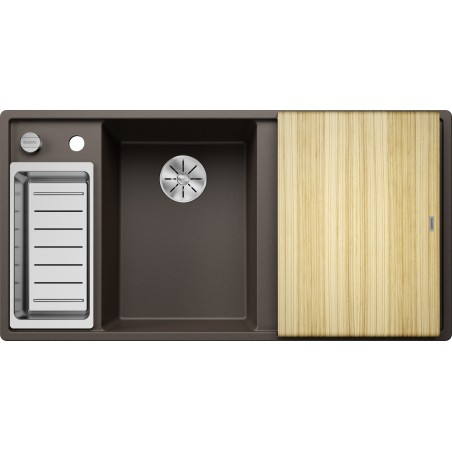 Kuchyňský dřez Blanco Axia III 6 S Kávová, levý, s dřevěnou krájecí deskou a miskou