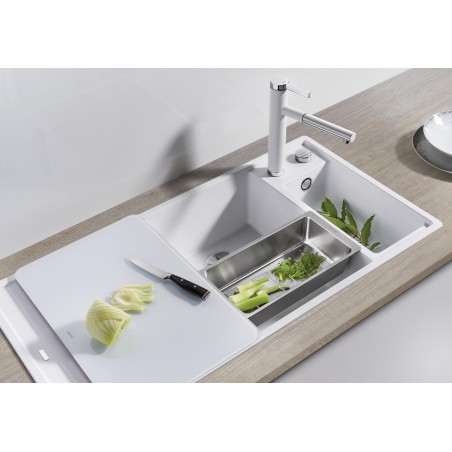 Kuchyňský dřez Blanco Axia III 6 S Kávová, levý, se skleněnou krájecí deskou a miskou