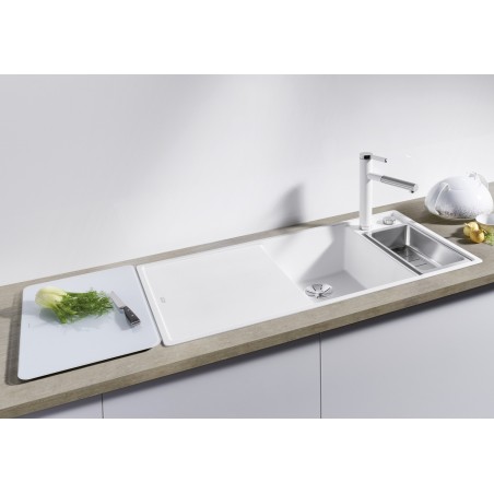 Kuchyňský dřez Blanco Axia III 6 S Šedá skála, levý, se skleněnou krájecí deskou a miskou