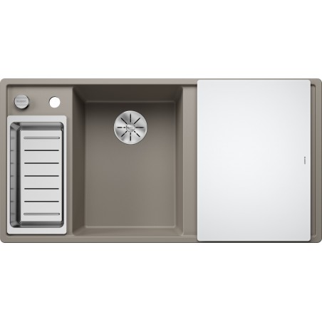 Kuchyňský dřez Blanco Axia III 6 S Tartufo, levý, se skleněnou krájecí deskou a miskou