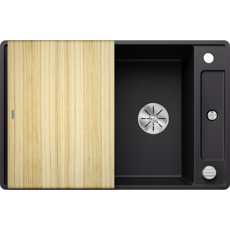 Kuchyňský dřez Blanco Axia III 45 S-F Černá, s dřevěnou krájecí deskou