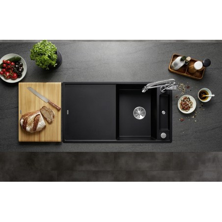 Kuchyňský dřez Blanco Axia III 5 S Černá, s dřevěnou krájecí deskou