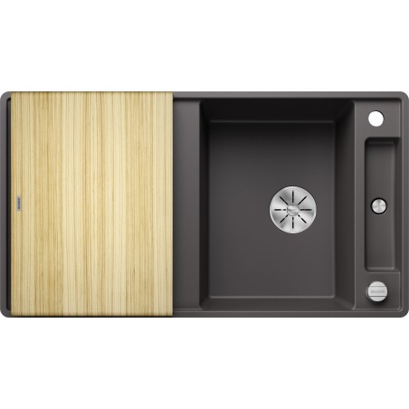 Kuchyňský dřez Blanco Axia III 5 S-F Šedá skála, s dřevěnou krájecí deskou