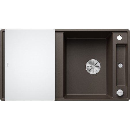 Kuchyňský dřez Blanco Axia III 5 S-F Kávová, se skleněnou krájecí deskou