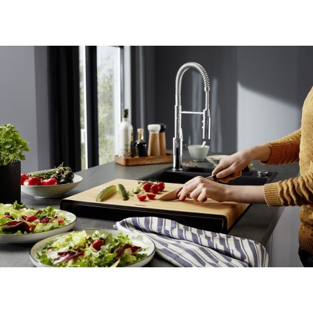 Kuchyňský dřez Blanco Axia III XL 6 S-F Černá, se skleněnou krájecí deskou