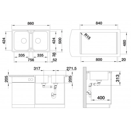 Kuchyňský dřez Blanco Classimo 8-IF Kartáčovaný