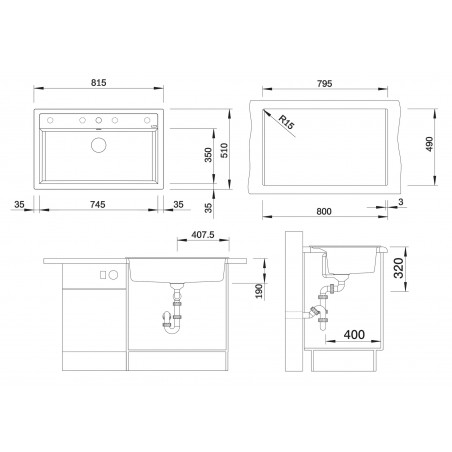 Kuchyňský dřez Blanco Dalago 8 Černá