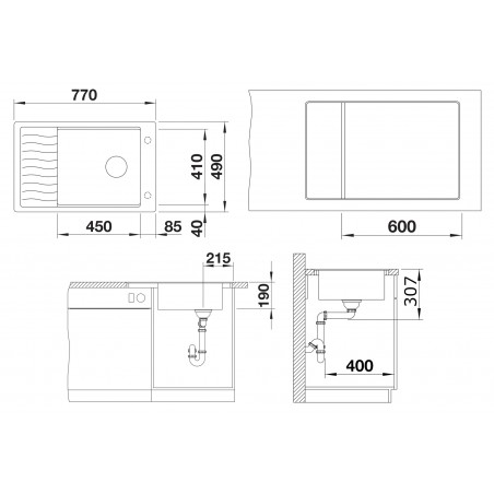 Kuchyňský dřez Blanco Elon XL 6 S-F Šedá skála, s odkapávací mřížkou a excentrem