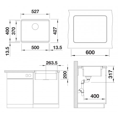 Kuchyňský dřez Blanco Etagon 500-F Šedá skála