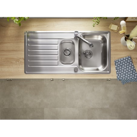Kuchyňský dřez Blanco Lantos II 6 S-IF Kartáčovaný, s excentrem a miskou