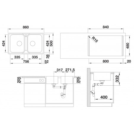 Kuchyňský dřez Blanco Lemis 8-IF Kartáčovaný