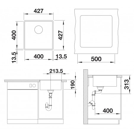 Kuchyňský dřez Blanco Subline 400-F Kávová