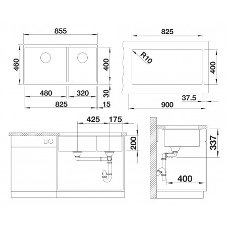 Kuchyňský dřez Blanco Subline 480/320-U Tartufo