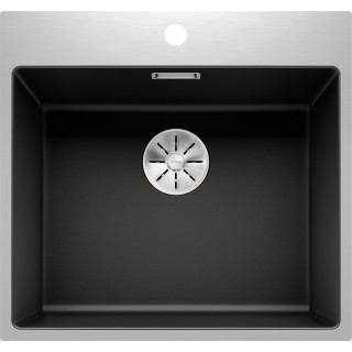 Kuchyňský dřez Blanco Subline 500-IF/A Steelframe Černá, s excentrem
