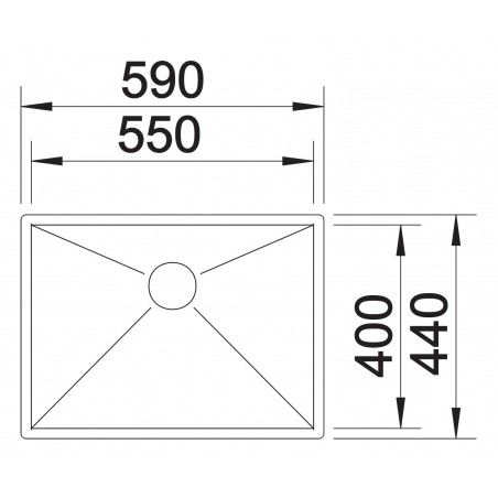 Kuchyňský dřez Blanco Zerox 550-U Hedvábný lesk