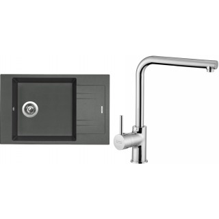 Set Sinks (dřez Vario 780 Titanium 72 + baterie Elka Chrom - lesklý)