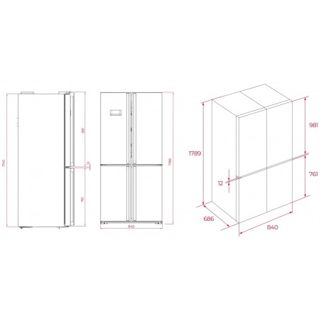 Chladnička Teka RMF 74830 DSS Dark stainless Steel Chladnička Teka RMF 74830 DSS Dark stainless Steel