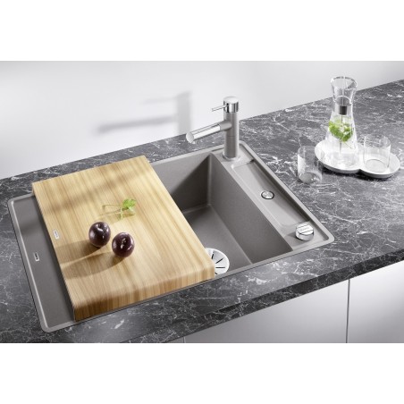 Kuchyňský dřez Blanco Axia III 45 S-F Šedá vulkán, s dřevěnou krájecí deskou