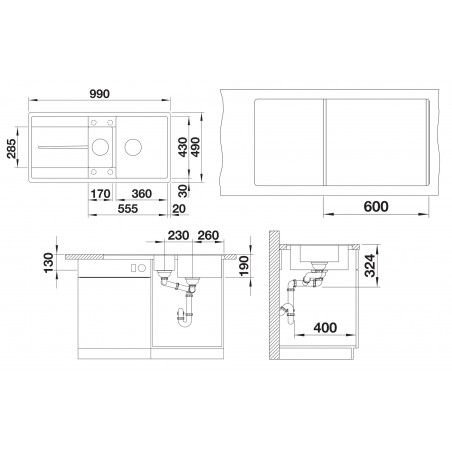 Kuchyňský dřez Blanco Metra 6 S-F Šedá vulkán