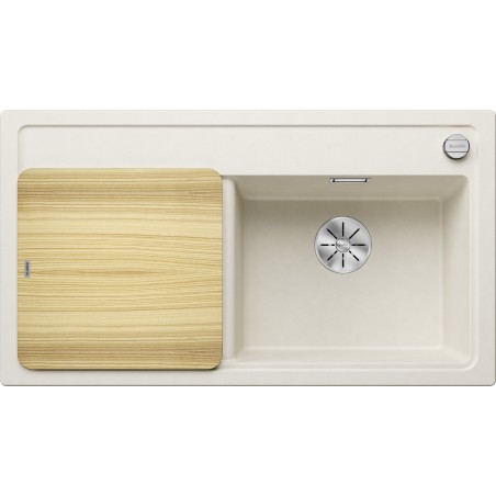 Kuchyňský dřez Blanco Zenar 5 S Bílá soft, pravý, s dřevěnou krájecí deskou
