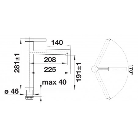 Kuchyňská baterie Blanco Linee-S Šedá vulkán