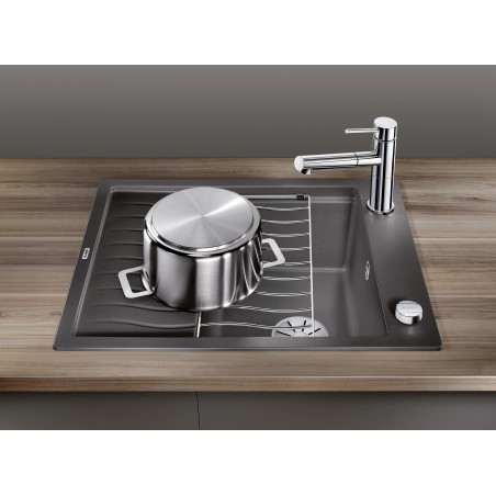Kuchyňský dřez Blanco Elon 45 S Šedá vulkán, s odkapávací mřížkou, s excentrem