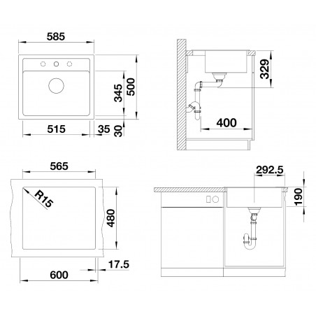 Kuchyňský dřez Blanco Legra 6 Bílá soft