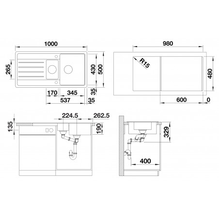 Kuchyňský dřez Blanco Legra 6 S Šedá vulkán