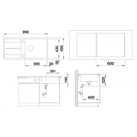 Kuchyňský dřez Blanco Metra XL 6 S-F Bílá soft