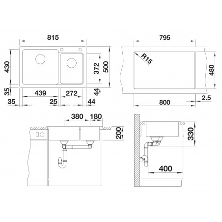Kuchyňský dřez Blanco Naya 8 Bílá soft