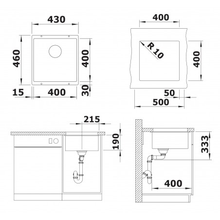 Kuchyňský dřez Blanco Rotan 400-U Šedá vulkán