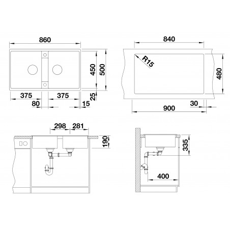 Kuchyňský dřez Blanco Zia 9 Šedá vulkán