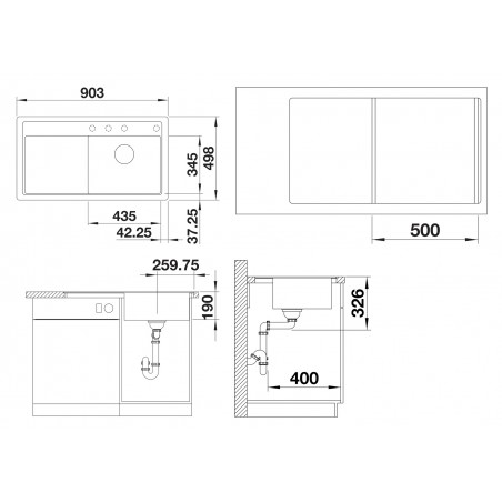 Kuchyňský dřez Blanco Zenar 5 S-F Bílá soft, pravý