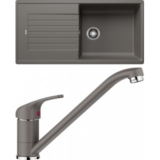 Set Blanco 12-A 25 (dřez Zia XL 6 S Šedá vulkán + baterie Daras Šedá vulkán)