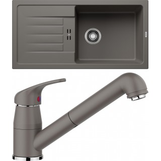 Set Blanco 11-B 25 (dřez Favum XL 6 S Šedá vulkán + baterie Daras-S Šedá vulkán)